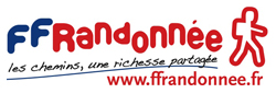 Logo rouge et noir de la fédération française de randonnée