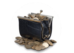 Une bourse qui déborde d'argent