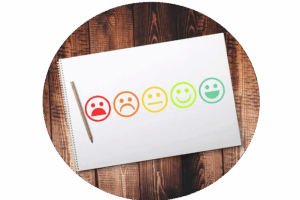smileys de insatisfait à très satisfait