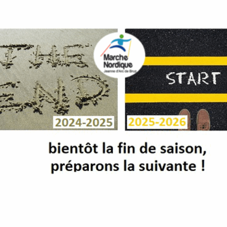 "The end" et "Start" écrits pour illustrer le passage à la nouvelle saison